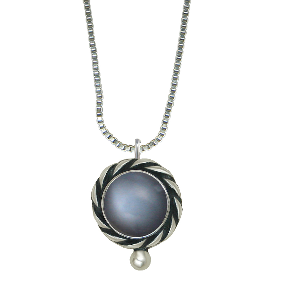 Sterling Silver Little Grey Moonstone Pendant Necklace